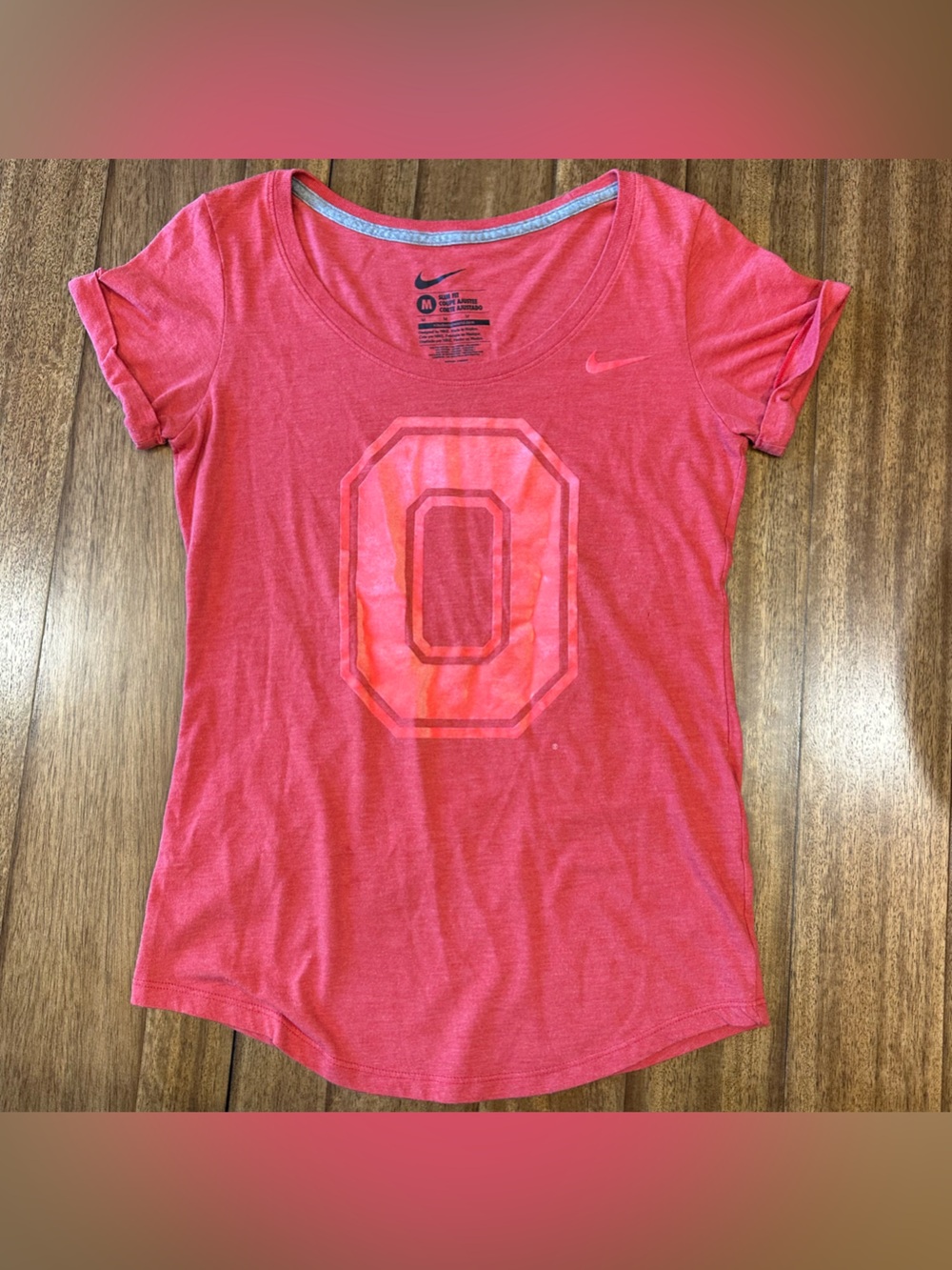 Nike Kids Pink-Red Short Sleeve Tee with 'O' Graphic A199
